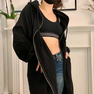 Extra long zip hoodie